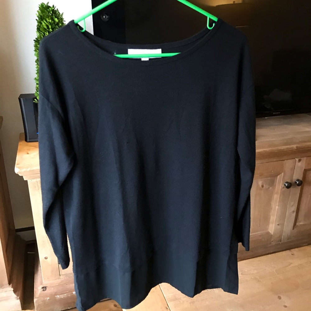 Ann Taylor Loft black 3/4 length T-shirt